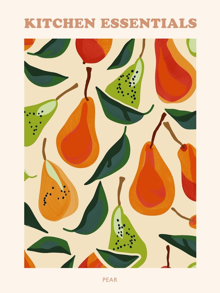 Pear Pattern Illustration Poster 1