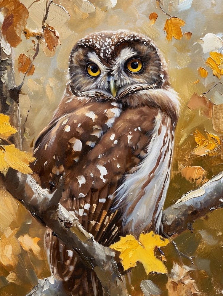 Peinture Chouette boréale 4