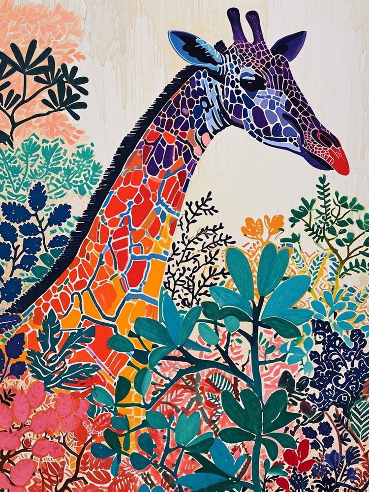 Colourful Giraffe With Patterns 3