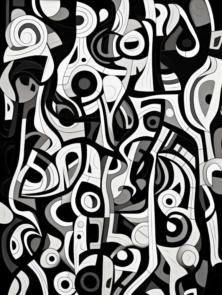 Complexity Abstract Black And White 2