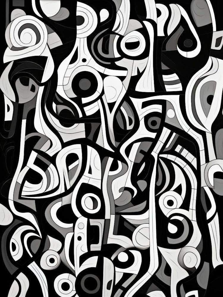Complexity Abstract Black And White 2