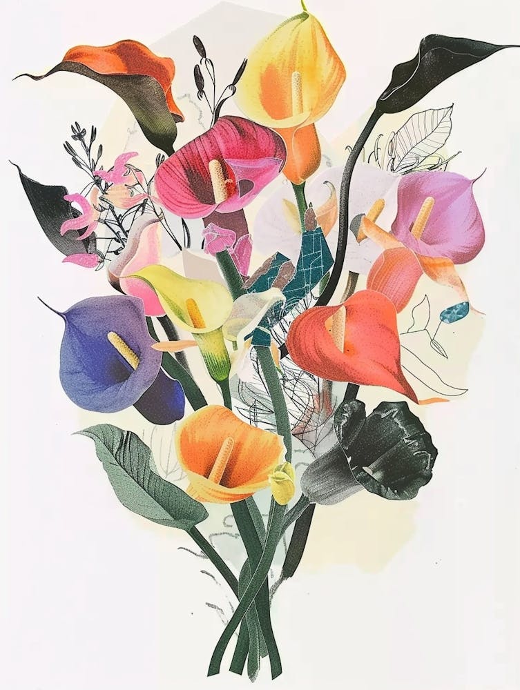 Calla Lily Collage Flower Bouquet
