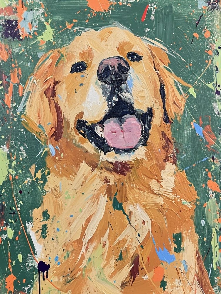 Golden Retriever Acrylic Painting 10