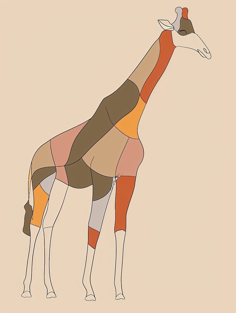 Giraffe - Boho, Line Art 8