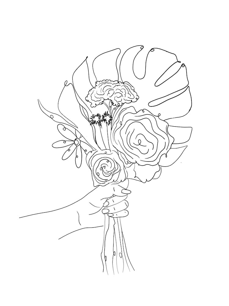 Line Drawing Flowers