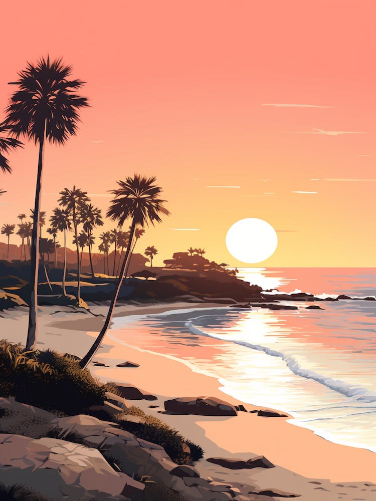 Greenmount Beach Australia At Sunset, Vibrant Painting 2