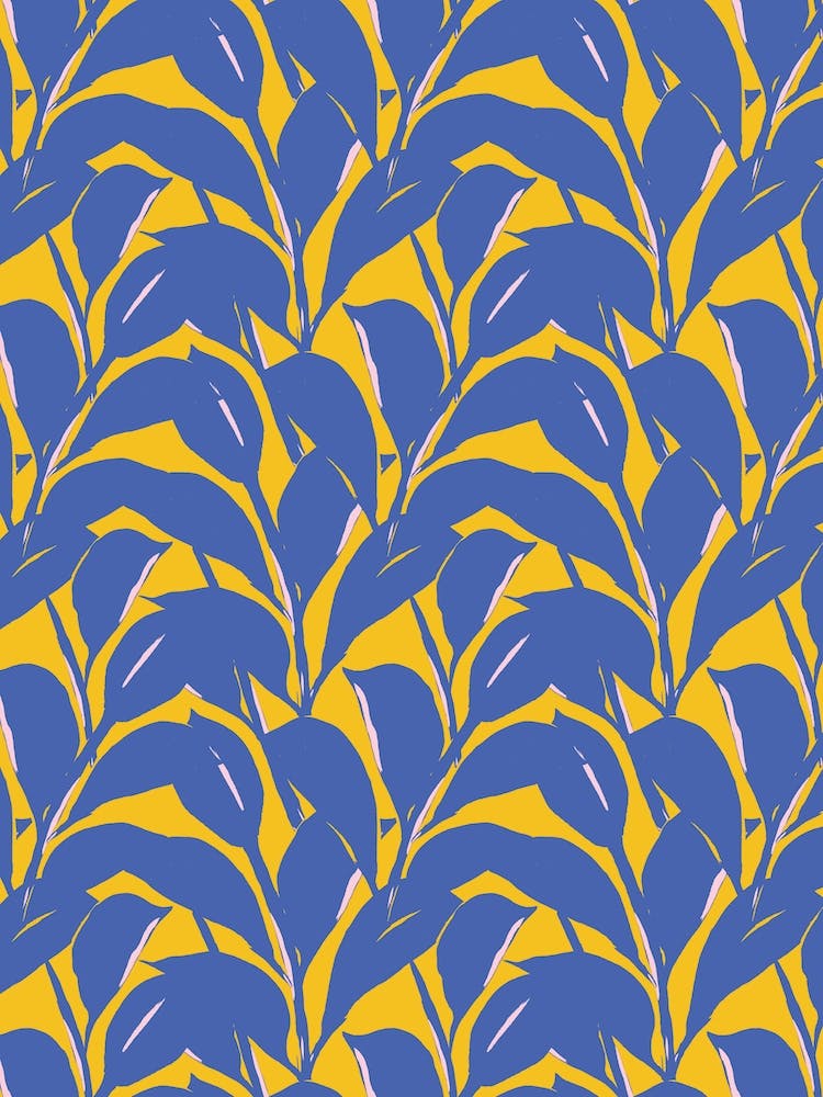 Colour Block Leaves Print
