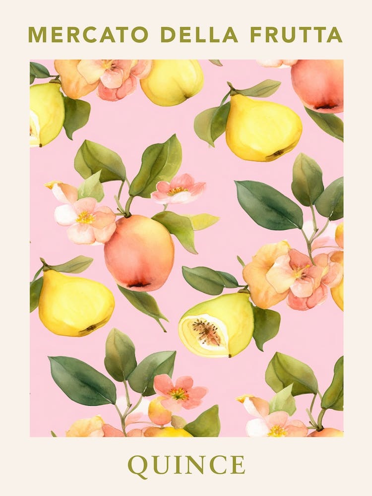 Quince Fruit Market Poster