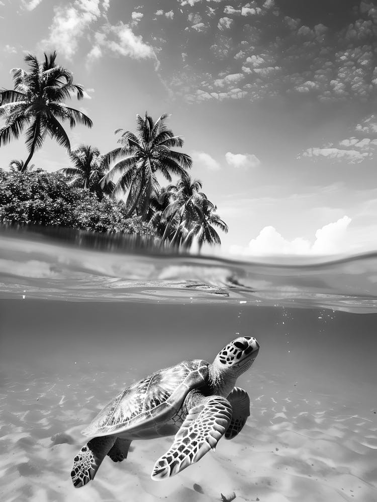 Sea Turtle Swimming In The Ocean