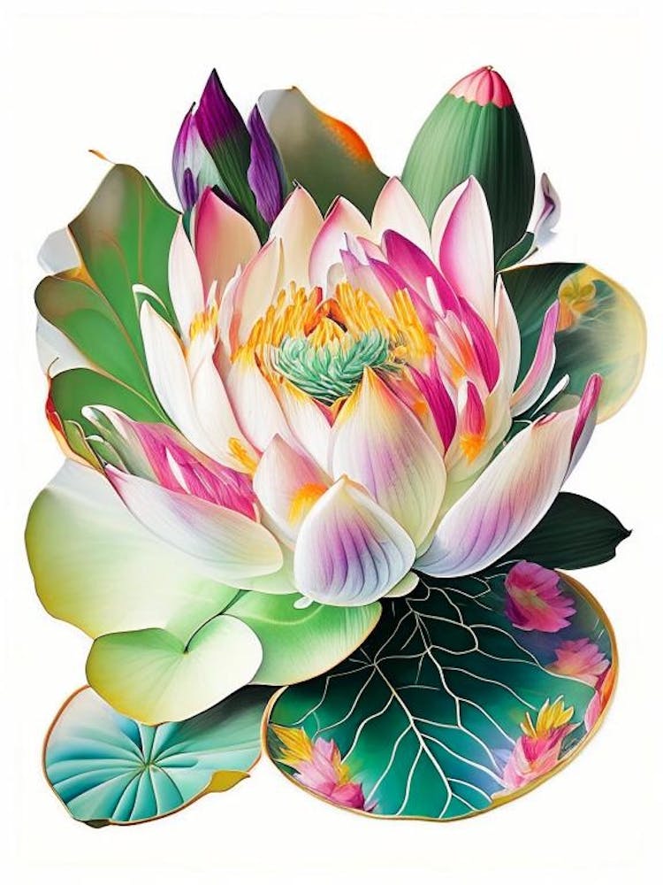 Amur Lotus Decoupage 3