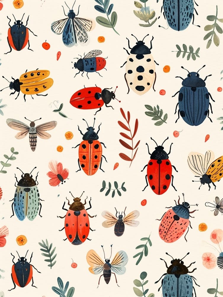 Colourful Insect Illustration Ladybug 16