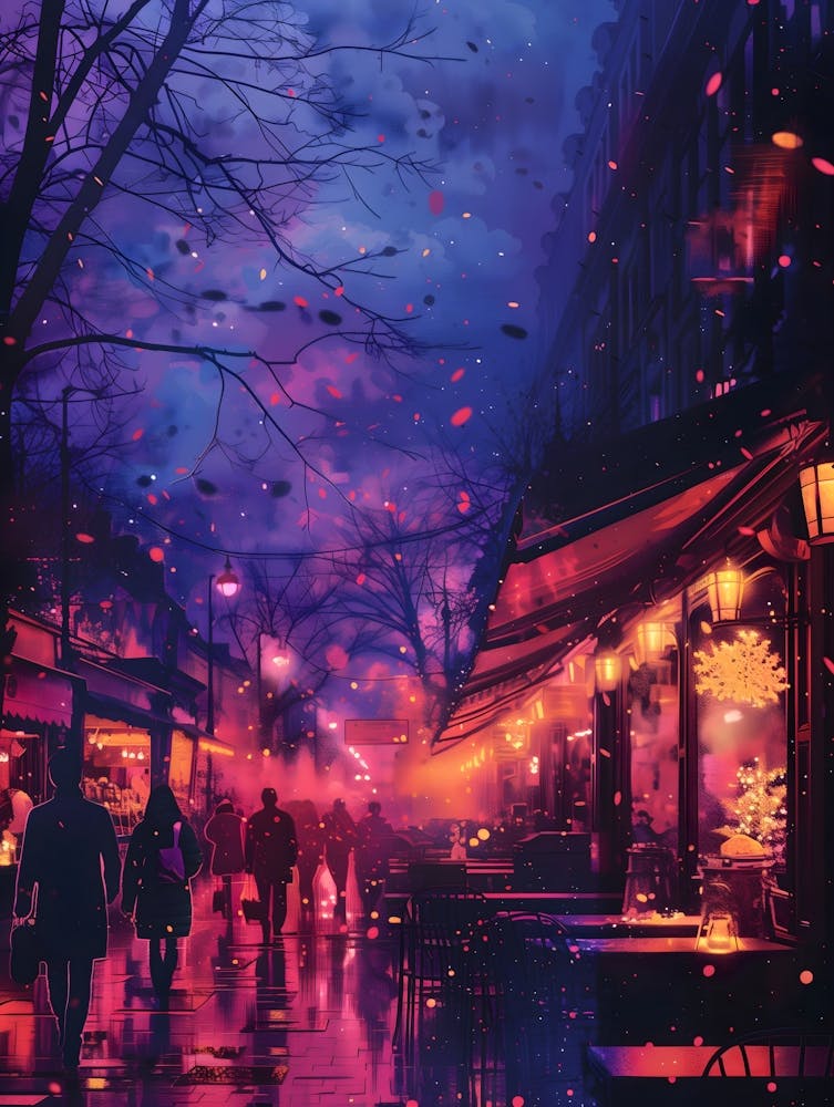 Paris At Night, Vibrant, Bold Colors, Pop Art