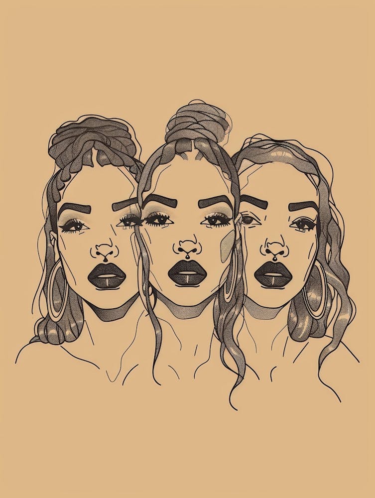 Three Girls With Long Hair 1