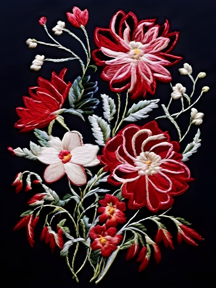 Bestickte Blumen 1