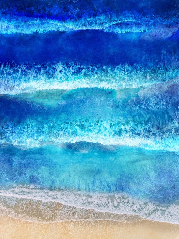 Ocean, Beach Poster, Ocean Waves Aerial, Ocean Wall Art, Nautical Wall Decor, Sea Poster, Water Print, Ocean Art, Aerial Beach