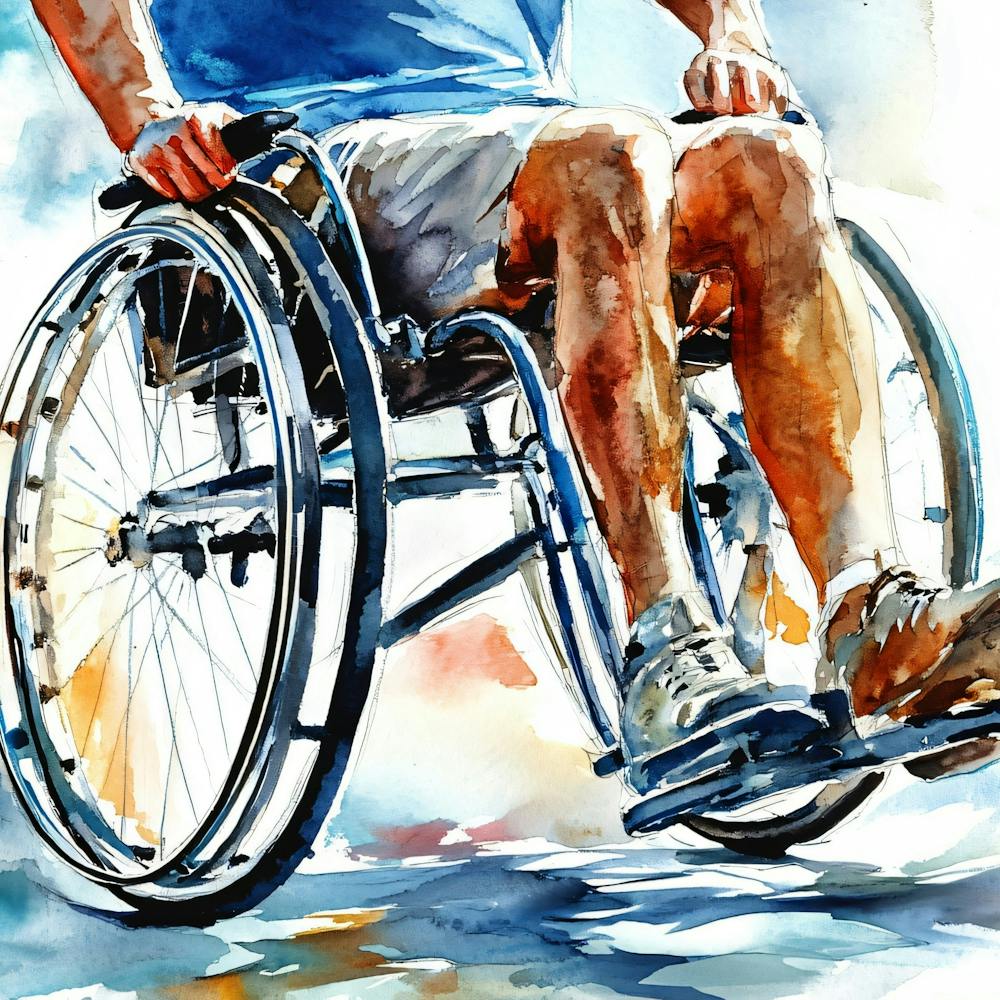 Man In A Wheelchair Watercolor