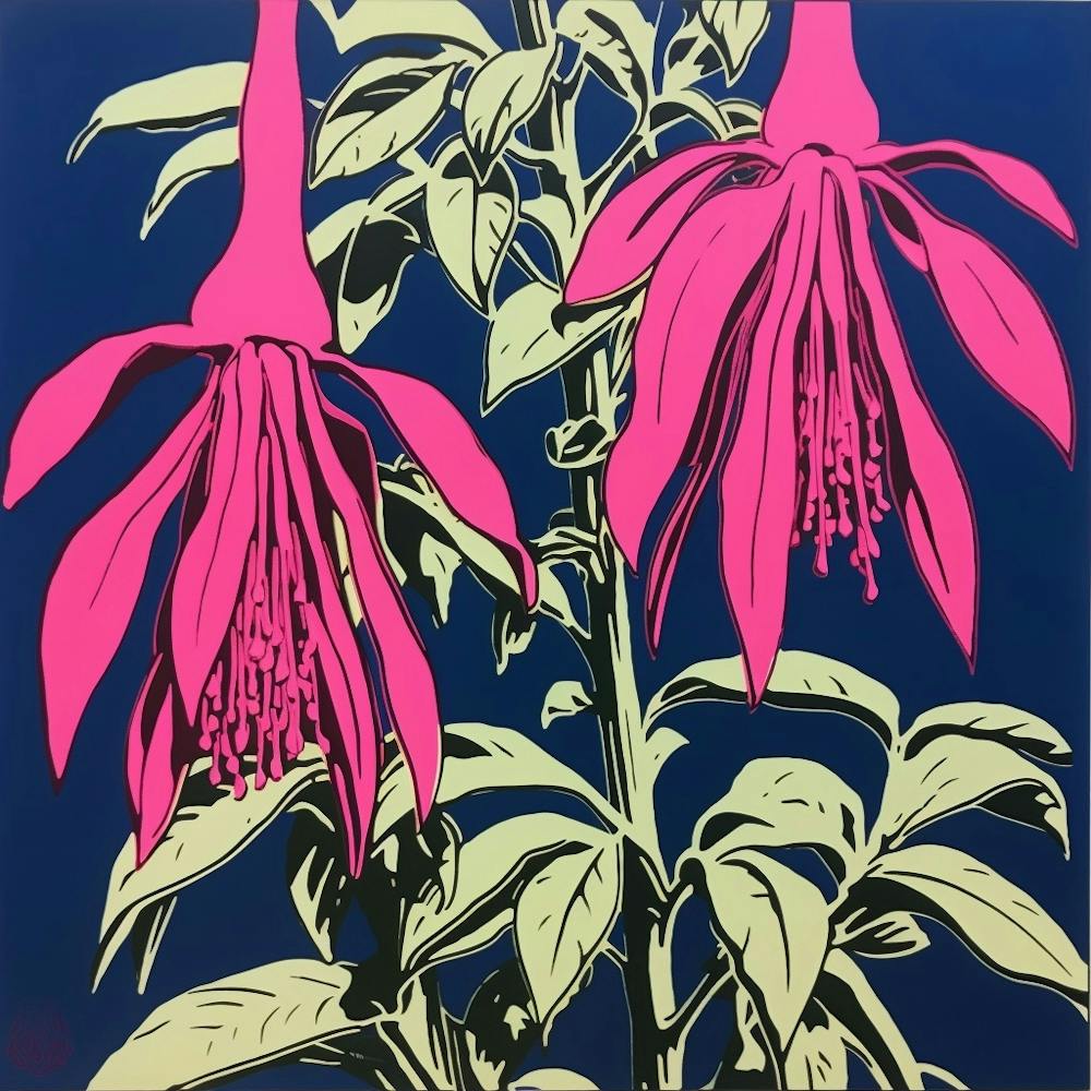 Fuchsia 1 Pop Art Illustration Square