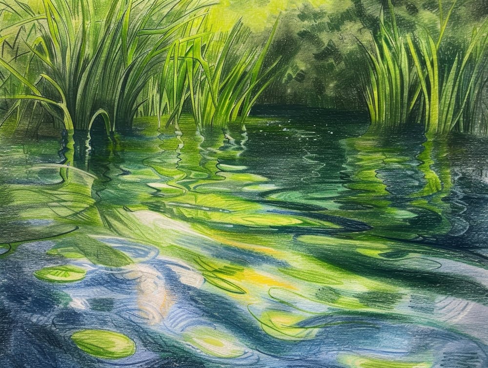 Pond With Reeds