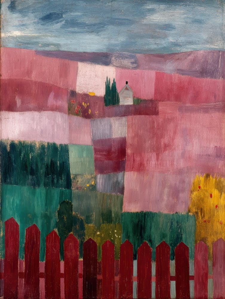 Landscape With Red Fence