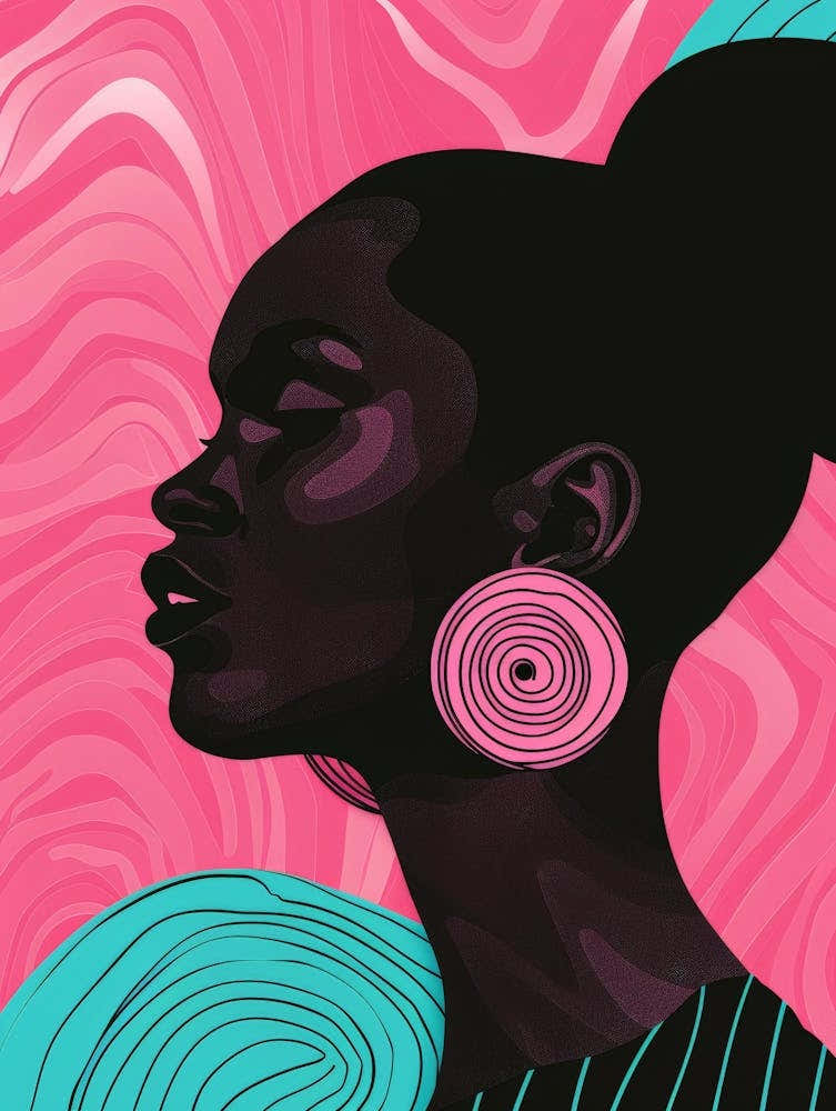 Black Woman With Earrings 8