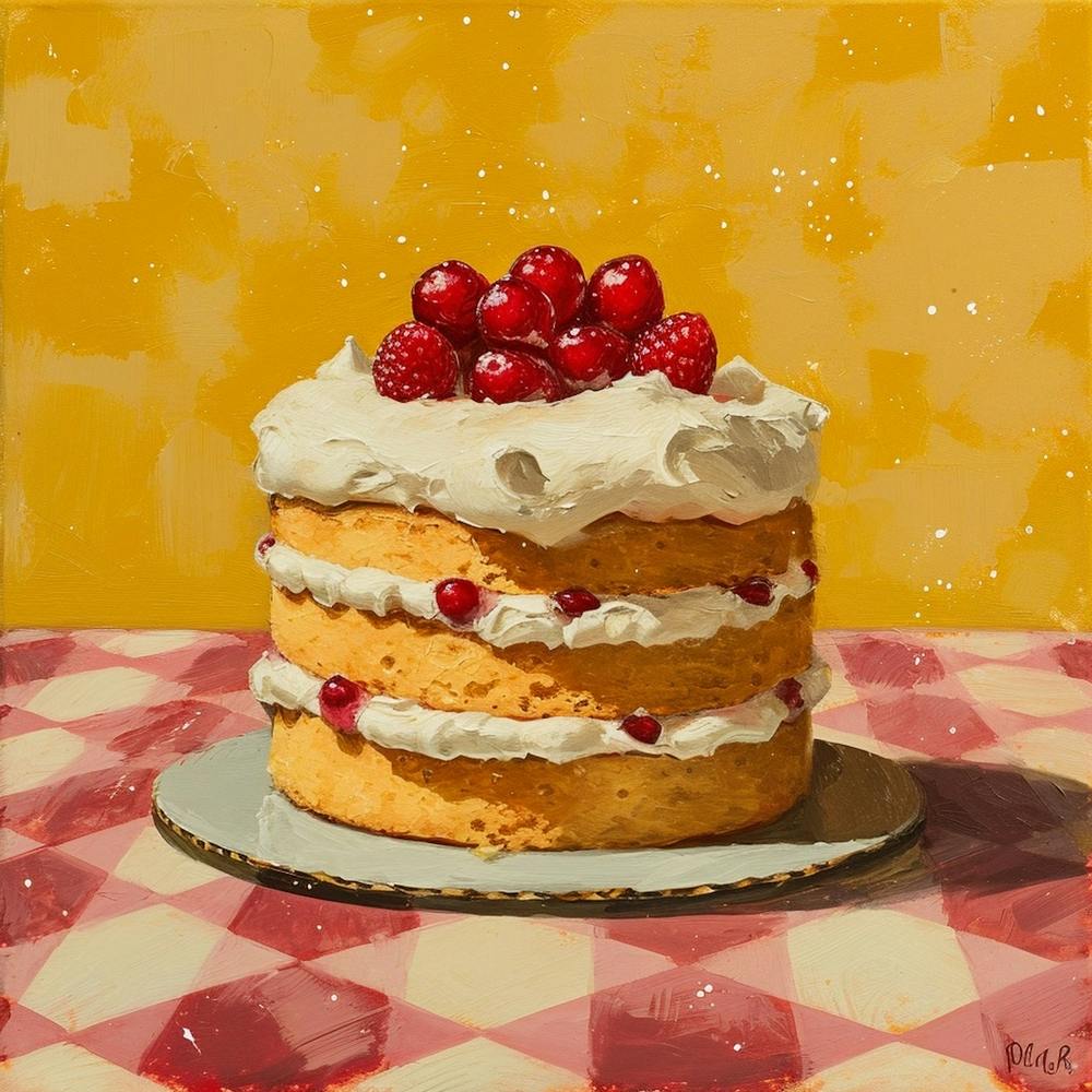 Victoria Sponge Yellow Background 4