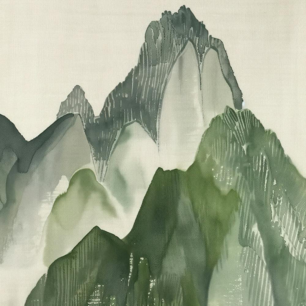 Japanese Watercolour Of Mount Norikura 2