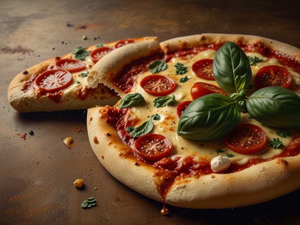Pizza On A Wooden Table art
