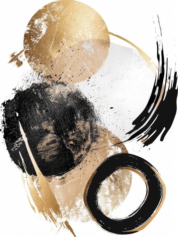 Abstract Black And Gold Painting 20