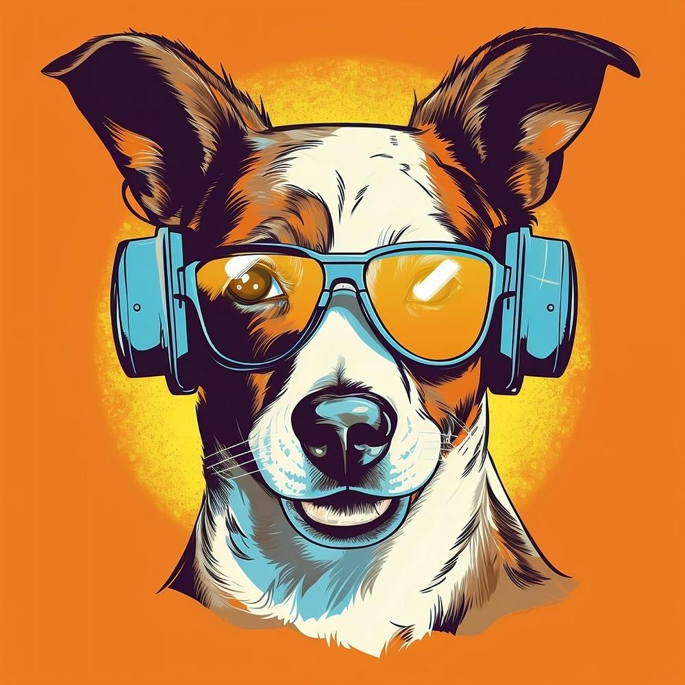 Jack Russell avec Lunettes de Soleil Casque
