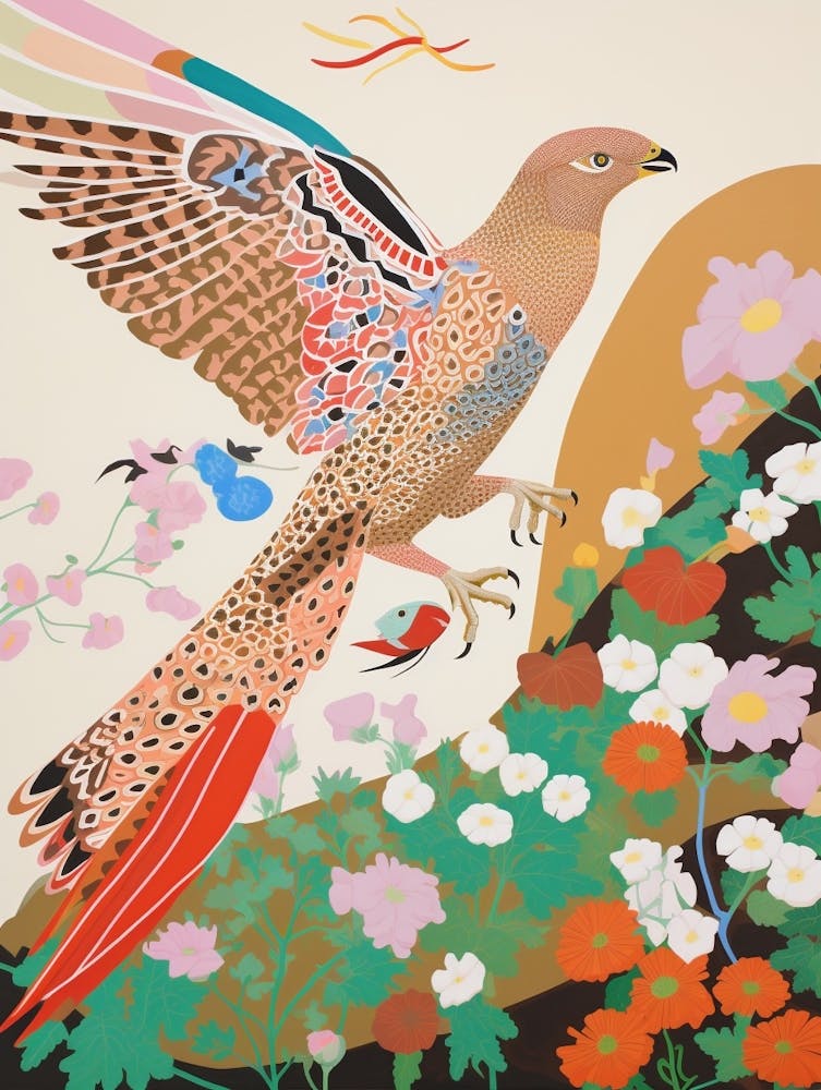 Maximalist Bird Painting Hawk 2