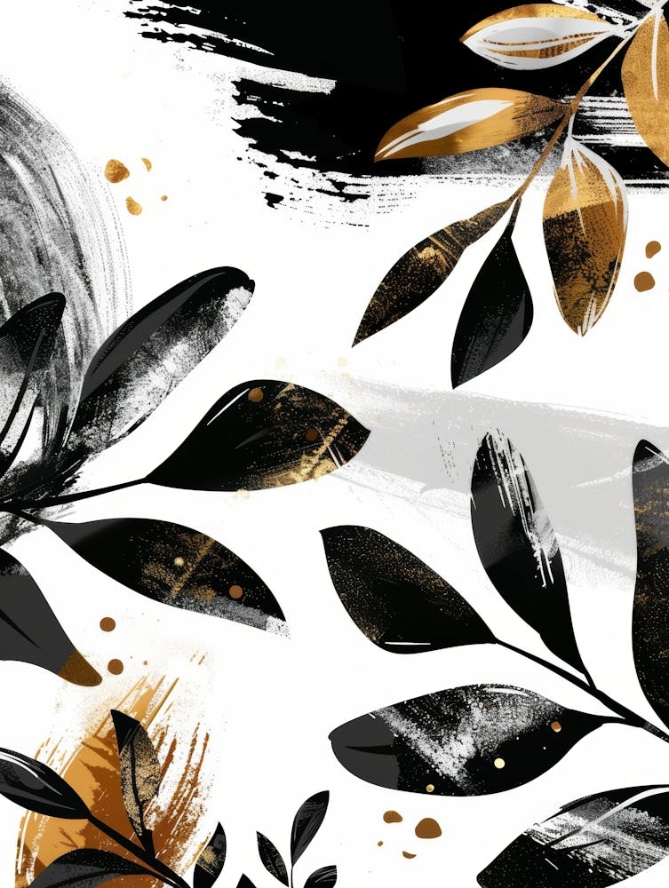 Abstract Black And Gold Painting 78