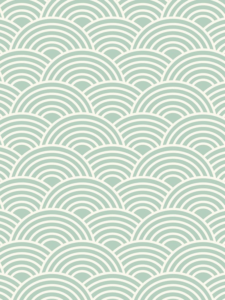 Japanese Seigaiha Wave Sage Green