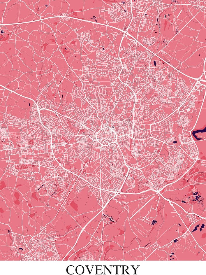 Coventry Pink Purple Map
