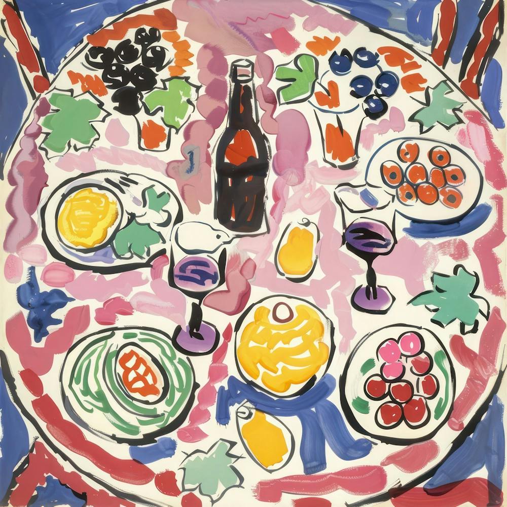 Table With Wine Matisse Style 9