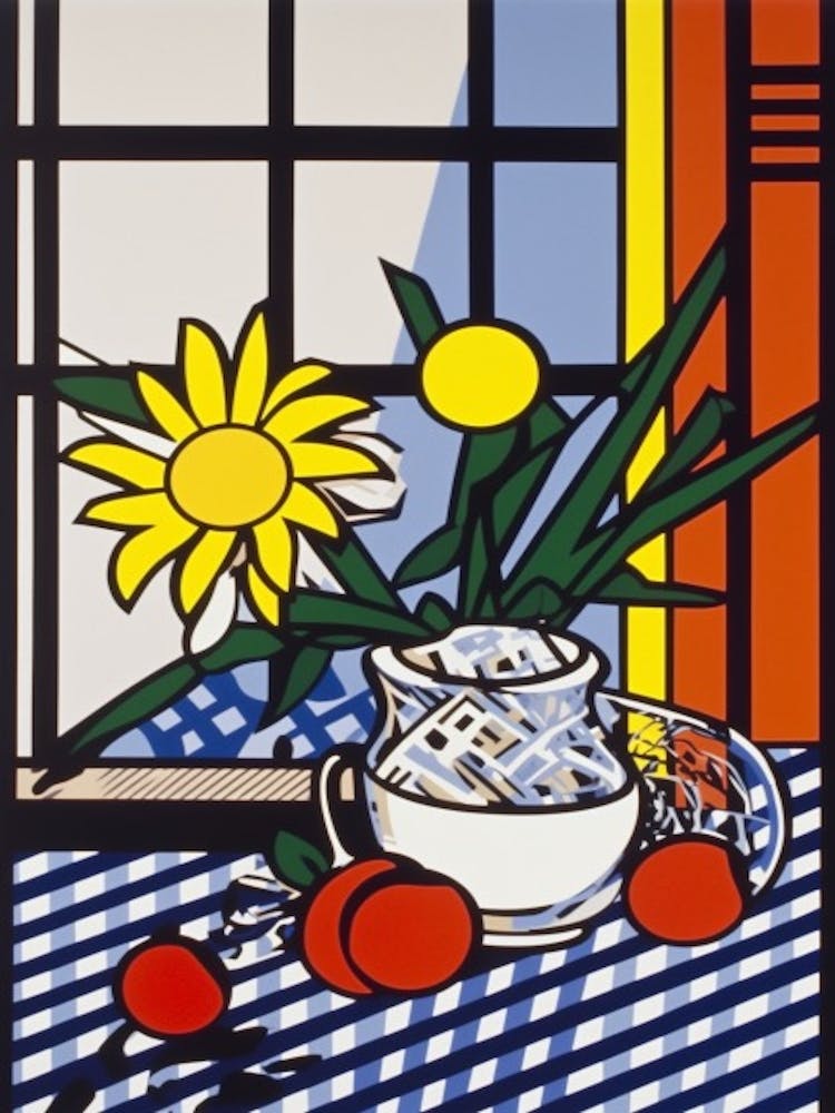 Aster Flower Still Life  1 Pop Art Style