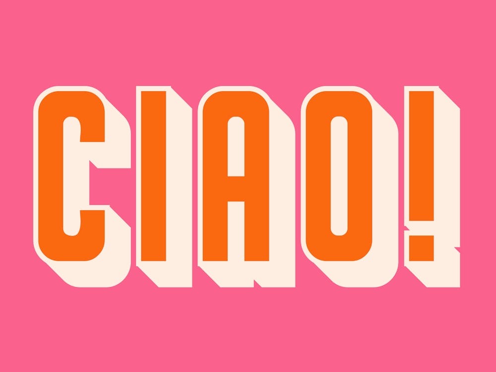 Pink And Orange Ciao Typography