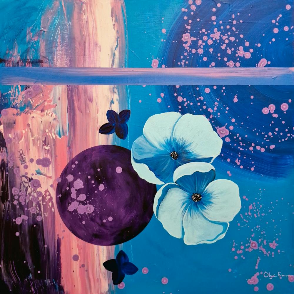 Abstract Blue Flowers