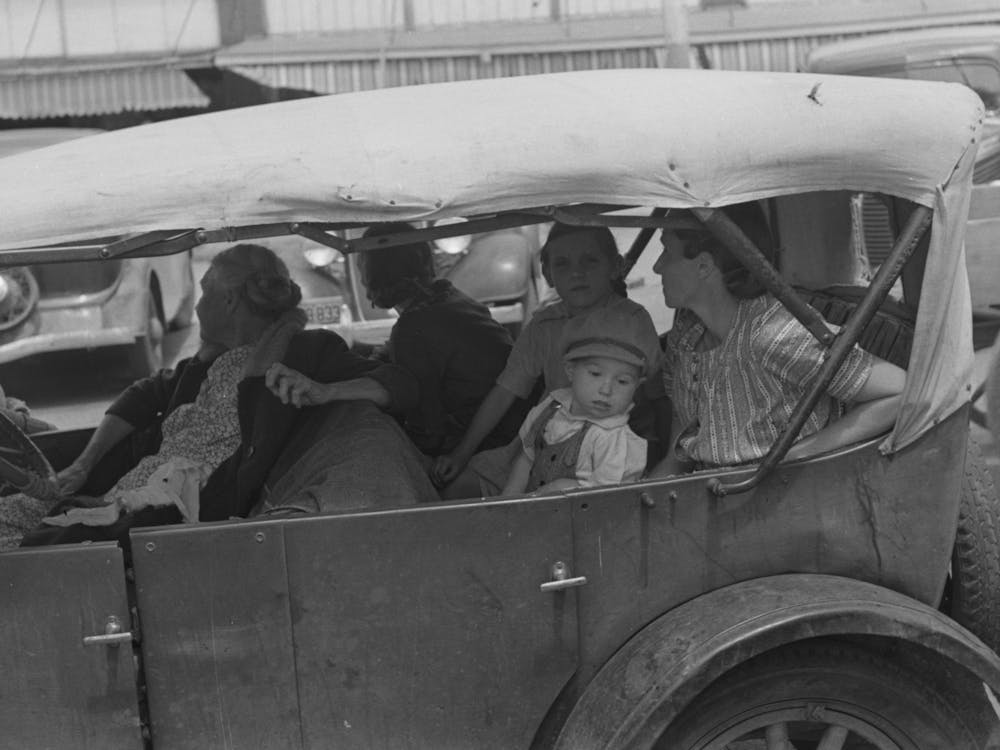 Farm People In Automobile In Town Saturday Afternoon, San Augustine, Texas By Russell Lee