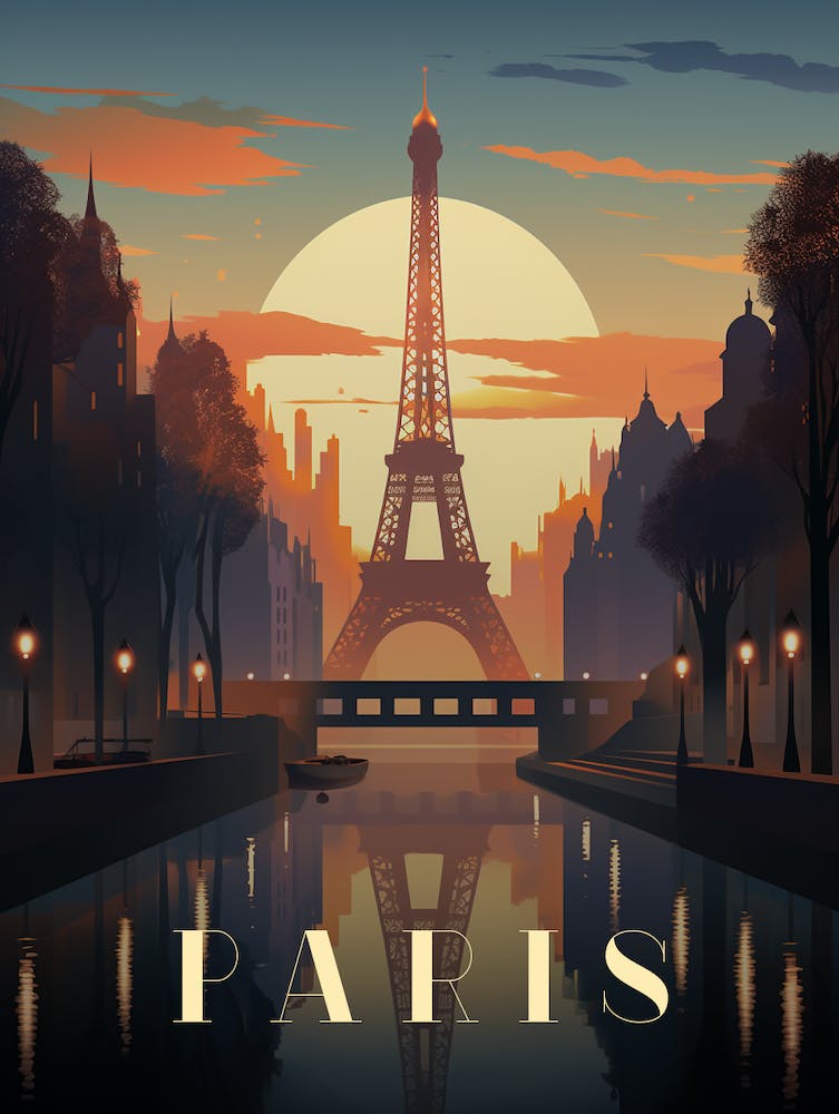 Art Deco Inspired Paris Poster