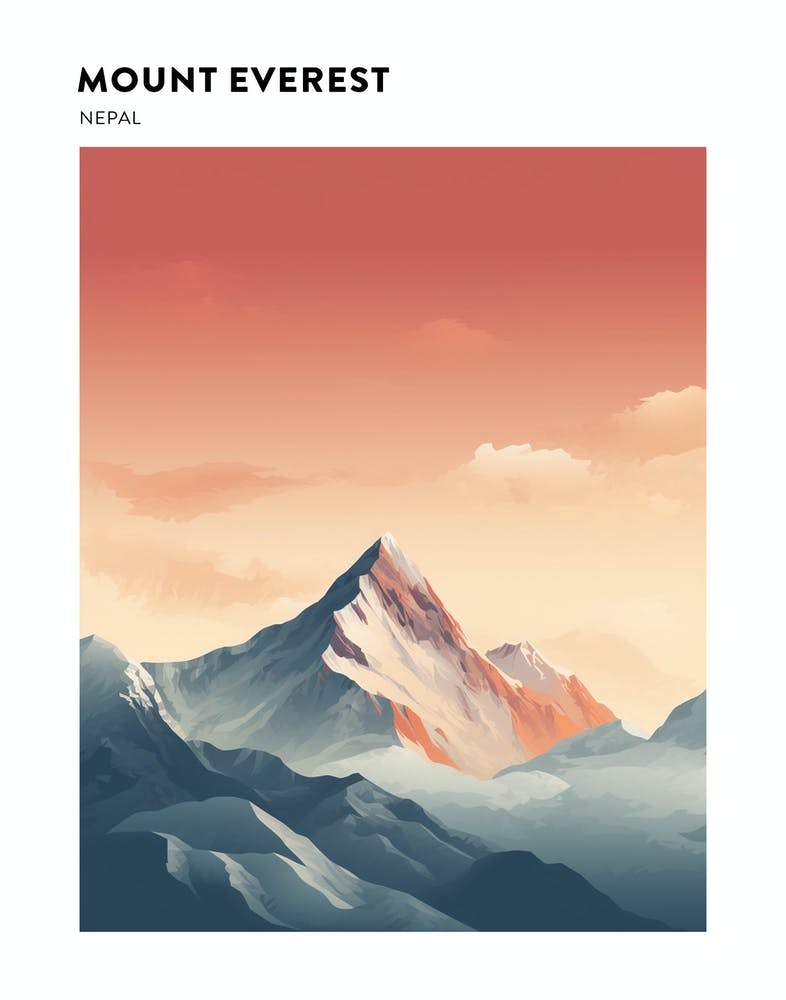 Mount Everest 4 Hiking Trail Landscape Poster