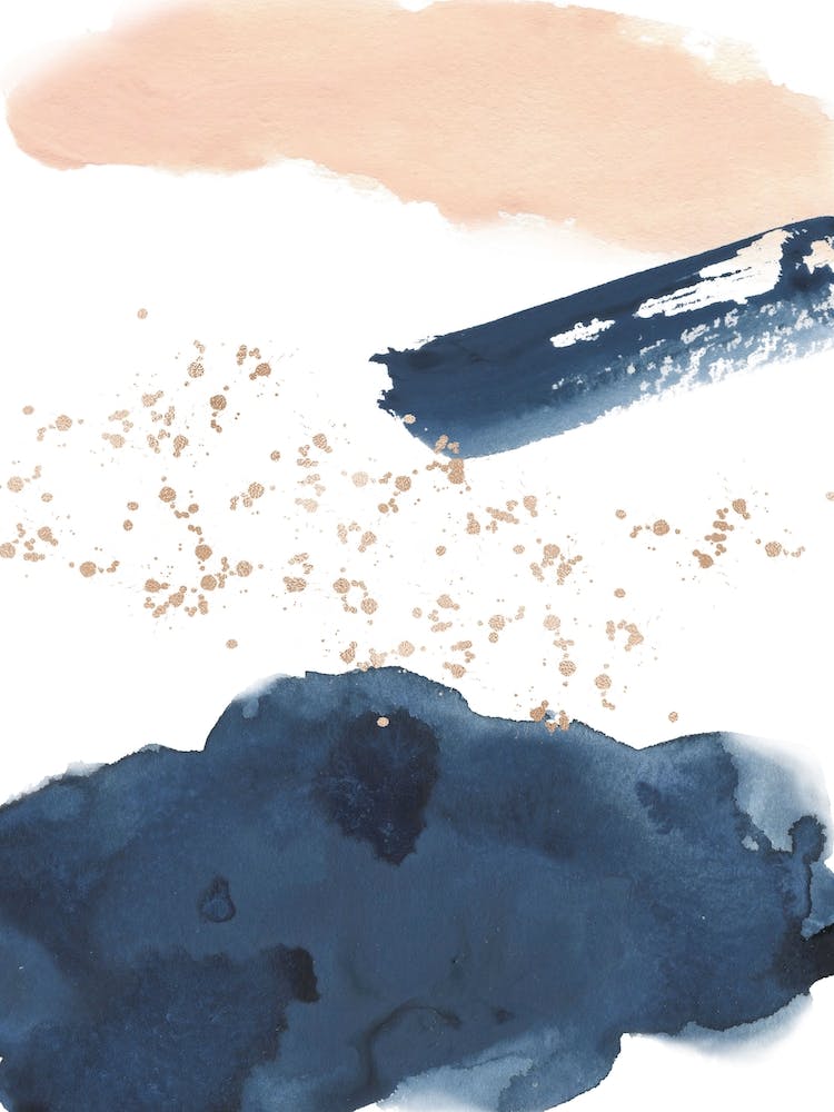 Aztec Blush And Navy Watercolour 1