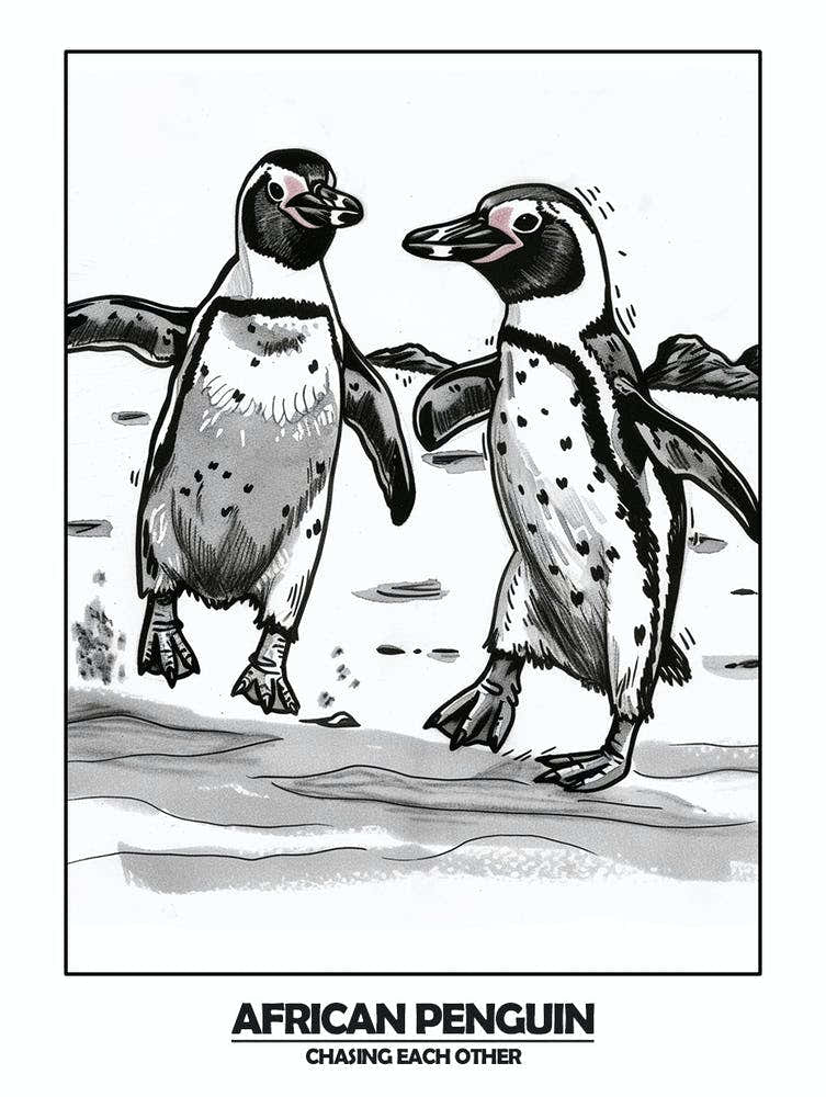 Penguins Chasing Eachother 3
