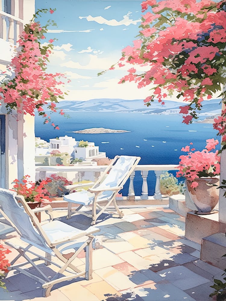 Mykonos Summer Watercolour 3