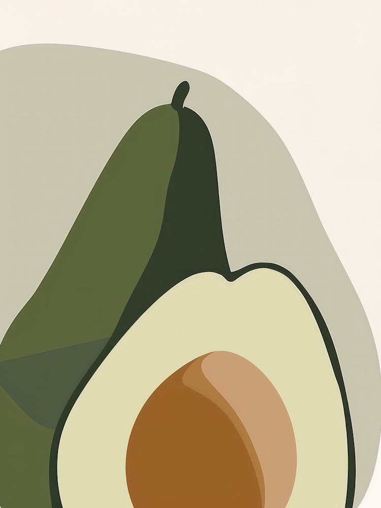 Avocado Close Up Illustration 6