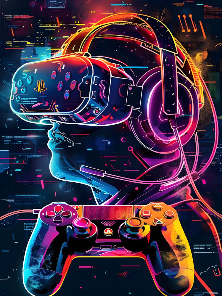 Neon Gaming Vr Headset