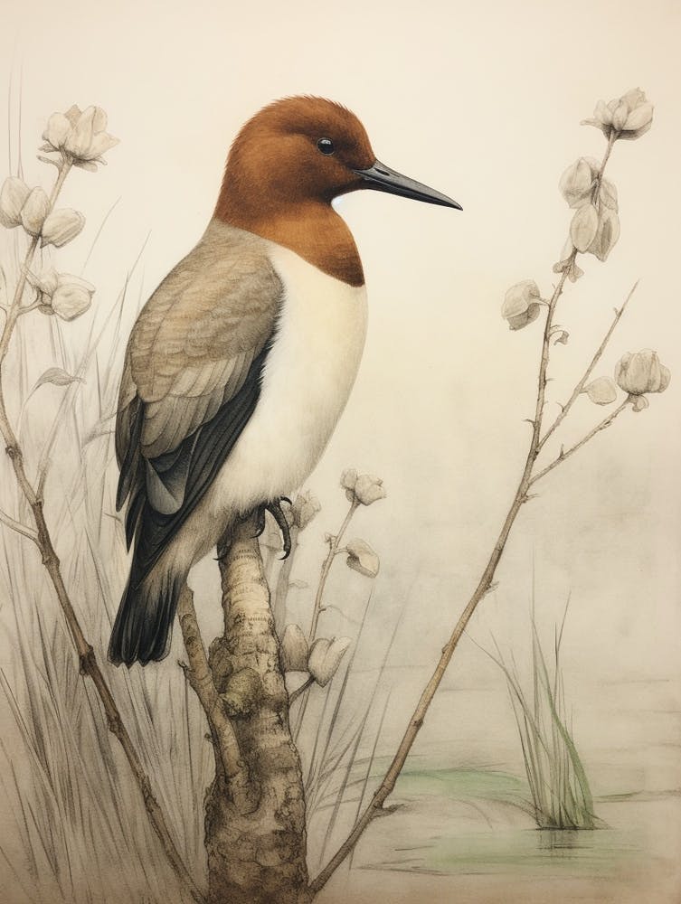 Vintage Bird Drawing Canvasback 2