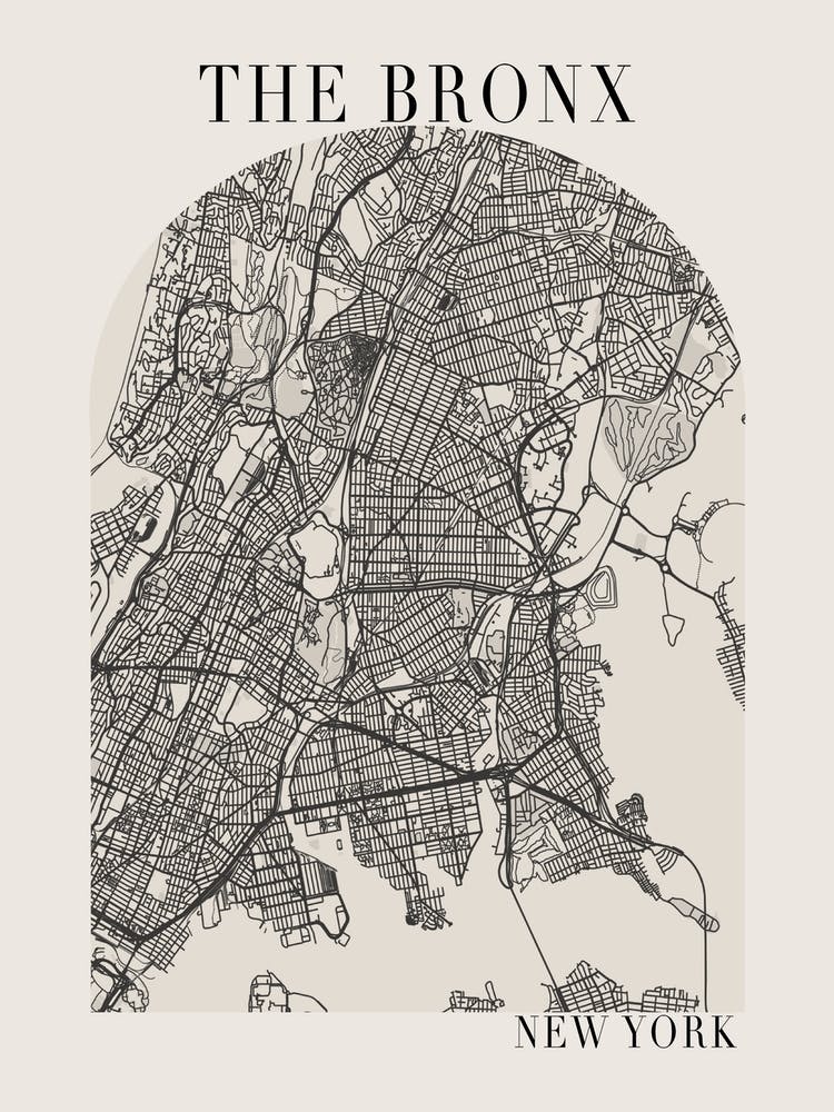 Le Bronx New York Arche Minimale Boho Plan de rue entièrement beige