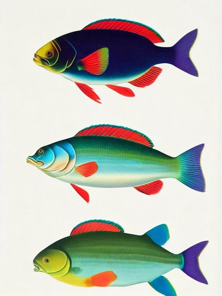 Parrotfish Vintage Poster