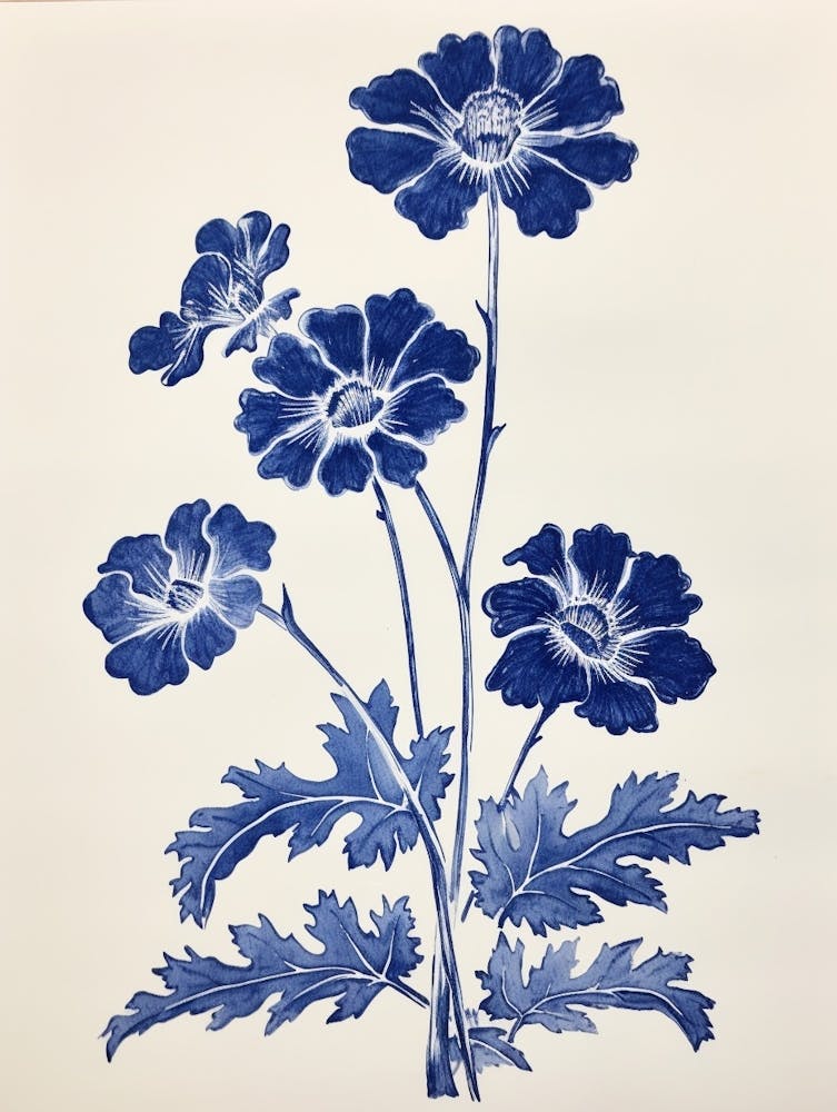 Blue Botanical Cineraria 1