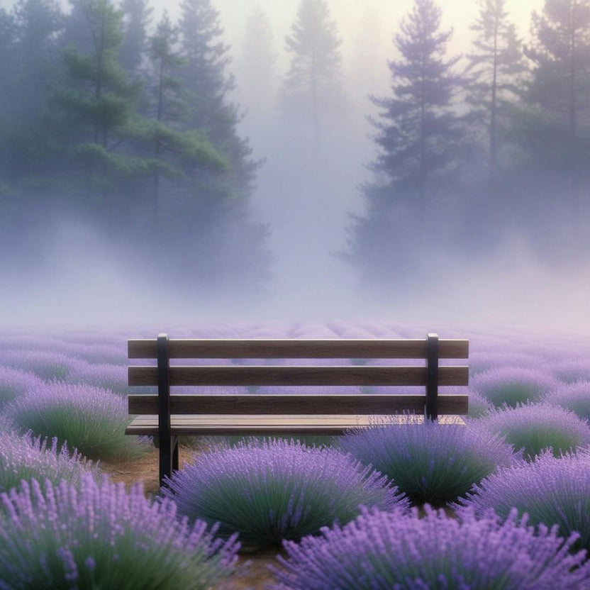 Bench In Lavender Field